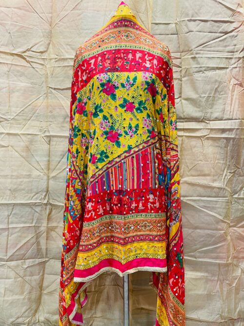 Exclusive Pure Original Chanon Chiffon Pakistani Karachi Work Mirror Dupatta