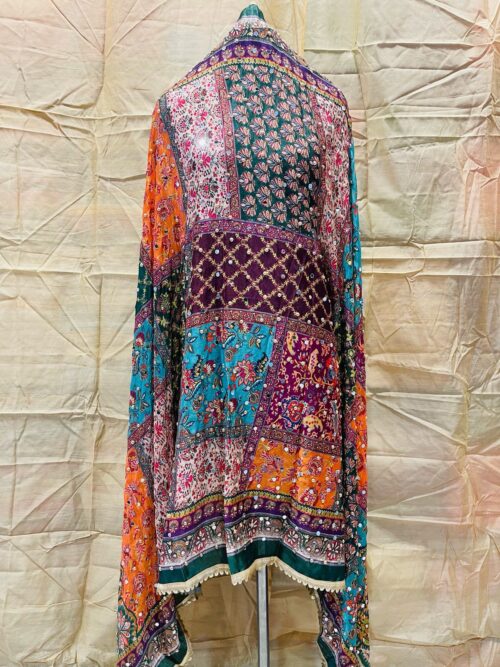 Exclusive Pure Chanon Chiffon Karachi Work Mirror Dupatta