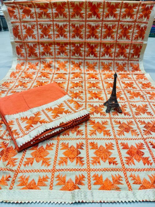 Premium handwork embroidered unstitched cotton suit fabric