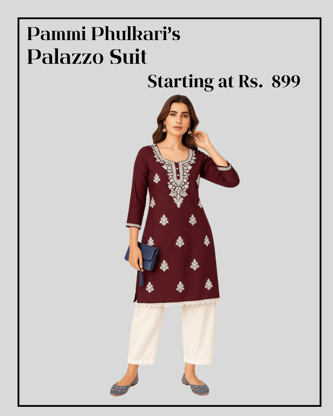 pammi phulkari Palazzo suit