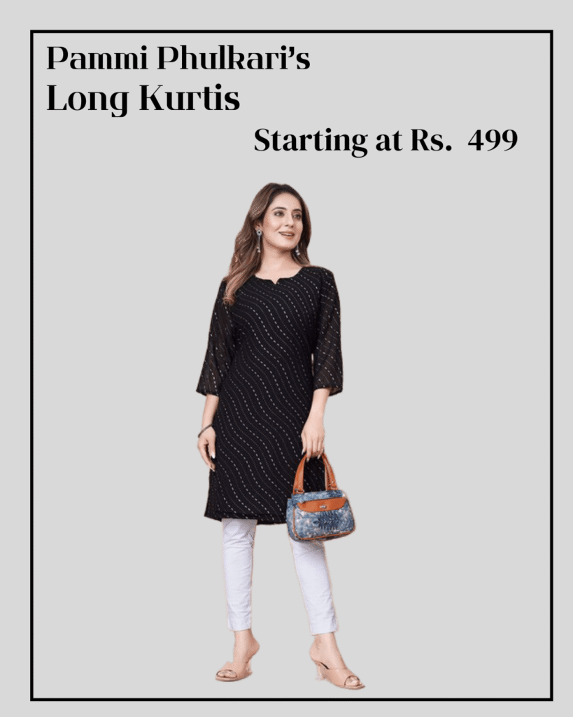pammi phulkari Long kurtis