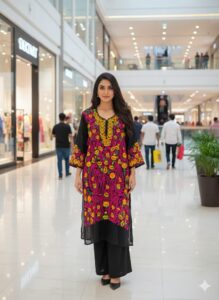 handwork-georgette-base-phulkari-kurti-2