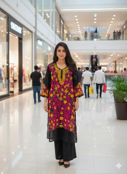 handwork-georgette-base-phulkari-kurti-2