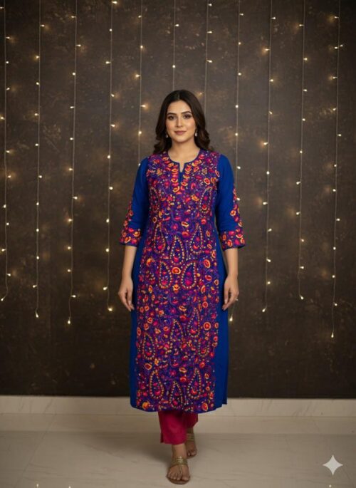 handwork-georgette-base-phulkari-kurti-3